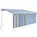 Tenda da Sole Retrattile Manuale con Parasole 3x2,5m Blu Bianca - Foto miniatura 1