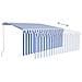 Tenda da Sole Retrattile Manuale con Parasole 3x2,5m Blu Bianca - Foto miniatura 2