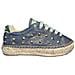Rf220073t Scarpe Espadrilles Denim Donna Corda Borchie Oro Blu 35 - Foto miniatura 1