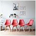 Set Di 4 Sedie Scandinave Nora Rosse Con Cuscino - Foto miniatura 9