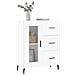 Credenza 69,5x34x90 Cm In Legno Multistrato Bianco Lucido - Foto miniatura 3