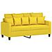 Set Di Divani 2 Pz Con Cuscini Giallo Chiaro In Tessuto - Foto miniatura 5