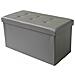 Pouf Contenitore Rettangolare In Ecopelle Grigio - Foto miniatura 1