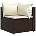 Set Mobili Da Giardino 4 Pz Con Cuscini In Polyrattan Marrone - Foto miniatura 3