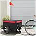 Rimorchio Da Bici Nero E Rosso 45 Kg In Ferro - Foto miniatura 1