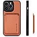 Supporto Magnetico Per Custodia Protettiva Magsafe Con Porta Carte Brown Iphone 15 Pro Max - Foto miniatura 3
