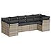 Set Divani da Giardino 7pz con Cuscini Grigio Chiaro Polyrattan - Foto miniatura 1
