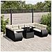 Set Divani Da Giardino 10pz Con Cuscini In Polyrattan Nero - Foto miniatura 1