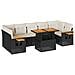 Set Divani da Giardino con Cuscini 8 pz Nero Polyrattan Acacia - Foto miniatura 1