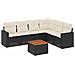 Set Divani Da Giardino Con Cuscini 7pz Nero Polyrattan - Foto miniatura 2