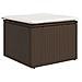 Sgabello Giardino con Cuscino Marrone 55x55x37 cm in Polyrattan - Foto miniatura 1
