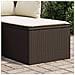 Sgabello Giardino con Cuscino Marrone 55x55x37 cm in Polyrattan - Foto miniatura 2