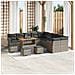 Set di Sofa da Giardino  14 Pezzi con Cuscini Grigio Polyrattan Acacia, Set da Giardino  4 Pezzi con Cuscini Grigio Polyrattan Acacia - Foto miniatura 2