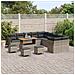 Set di Sofa da Giardino  14 Pezzi con Cuscini Grigio Polyrattan Acacia, Set da Giardino  4 Pezzi con Cuscini Grigio Polyrattan Acacia - Foto miniatura 3