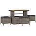 Set di Sofa da Giardino  14 Pezzi con Cuscini Grigio Polyrattan Acacia, Set da Giardino  4 Pezzi con Cuscini Grigio Polyrattan Acacia - Foto miniatura 6