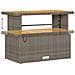 Set di Sofa da Giardino  14 Pezzi con Cuscini Grigio Polyrattan Acacia, Set da Giardino  4 Pezzi con Cuscini Grigio Polyrattan Acacia - Foto miniatura 8