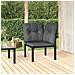 Poltrona Angolare Giardino con Cuscini Polyrattan Nero e Grigio - Foto miniatura 2