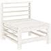 Set Salotto da Giardino 7 pz Bianco in Legno Massello di Pino - Foto miniatura 4