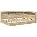 Letto con Libreria Rovere Sonoma 140x200 cm Legno Ingegnerizzato - Foto miniatura 1