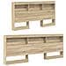 Letto con Libreria Rovere Sonoma 140x200 cm Legno Ingegnerizzato - Foto miniatura 4
