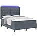 Letto con Box Springs LED e Materasso Grigio scuro 160 x 200 cm - Foto miniatura 3