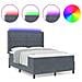 Letto con Box Springs LED e Materasso Grigio scuro 160 x 200 cm - Foto miniatura 4
