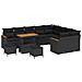 Set Divano da Giardino con cuscino 12 pcs Nero Poly Rattan - Foto miniatura 1