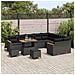Set Divano da Giardino con cuscino 12 pcs Nero Poly Rattan - Foto miniatura 3