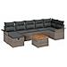 Set Divano da Giardino con cuscino 8 pcs Grigio Poly Rattan - Foto miniatura 1