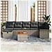 Set Divano da Giardino con cuscino 8 pcs Grigio Poly Rattan - Foto miniatura 3