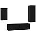 Set mobile TV 4 pcs Rovere nero 30.5 x 30 x 90 cm - Foto miniatura 1