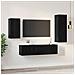 Set mobile TV 4 pcs Rovere nero 30.5 x 30 x 90 cm - Foto miniatura 4