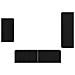 Set mobile TV 4 pcs Rovere nero 30.5 x 30 x 90 cm - Foto miniatura 9