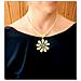 Collana Lunga Con Margherita E Cristallo Giallo - Foto miniatura 5
