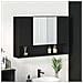 Mobiletto per specchio da bagno con porta Nero 80 x 17 x 55 cm - Foto miniatura 2