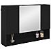 Mobiletto per specchio da bagno con porta Nero 80 x 17 x 55 cm - Foto miniatura 3