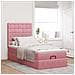 Struttura Letto Pouf con Materassi Rosa 90x190 cm in Velluto - Foto miniatura 3