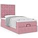 Struttura Letto Pouf con Materassi Rosa 90x190 cm in Velluto - Foto miniatura 4