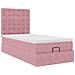 Struttura Letto Pouf con Materassi Rosa 90x190 cm in Velluto - Foto miniatura 6