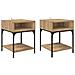 Comodino 2 pcs rovere artigianale 40 x 40 x 50 cm - Foto miniatura 1