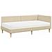 Struttura Letto Angolare con Materasso 2 pcs Crema Tessuto - Foto miniatura 4