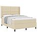 Letto a molle con materasso Crema 140 x 200 cm Tessuto - Foto miniatura 1