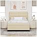 Letto a molle con materasso Crema 140 x 200 cm Tessuto - Foto miniatura 3
