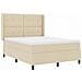 Letto a molle con materasso Crema 140 x 200 cm Tessuto - Foto miniatura 4