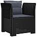 Poltrona a 1 Posto con Cuscini Aspetto Rattan PP Antracite - Foto miniatura 1
