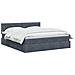 Letto con contenitore LED e materasso Grigio Scuro 160 x 200 cm - Foto miniatura 3