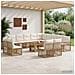 Set Divano da Giardino 14 pz Naturale e Bianco Crema polyrattan - Foto miniatura 4