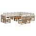 Set Divano da Giardino 14 pz Naturale e Bianco Crema polyrattan - Foto miniatura 1