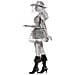 Costume Bianco Da Pirata Fantasma Da Donna Medium - Foto miniatura 5