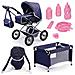 Set Carrozzina Per Bambole Combi Grande Blu 15051ab - Foto miniatura 1